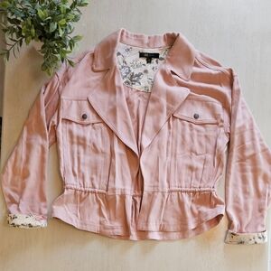 Frye Blush Pink Utility Jacket with Floral Lining